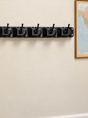 Black Multi-Hook Wall Rack - Ideal Home Wall Decor
